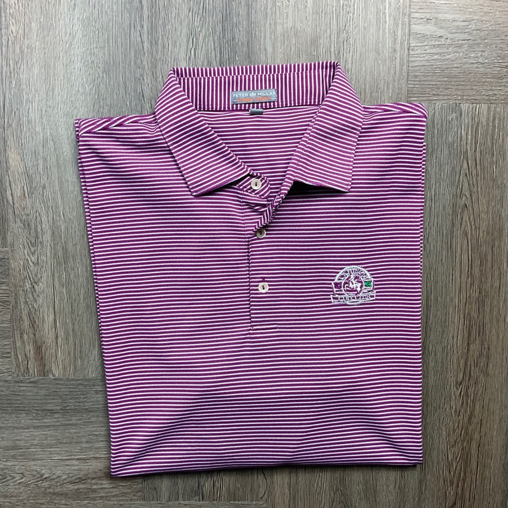 Peter Millar Summer Comfort LAHINCH Golf Club Ireland Polo Men XXL Purple White